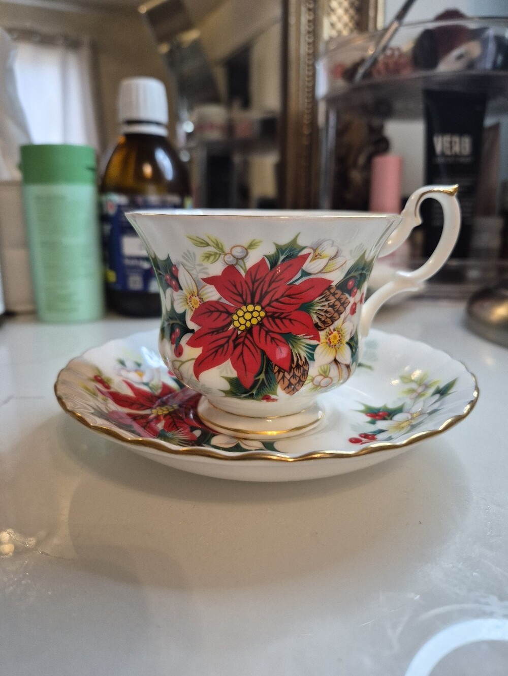 Royal Albert Poinsettia Tea Cup & Saucer